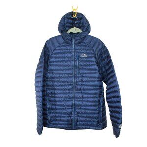 LL Bean Ultralight 850 Down Sweater Hooded Jacket Blue Size XL Tall